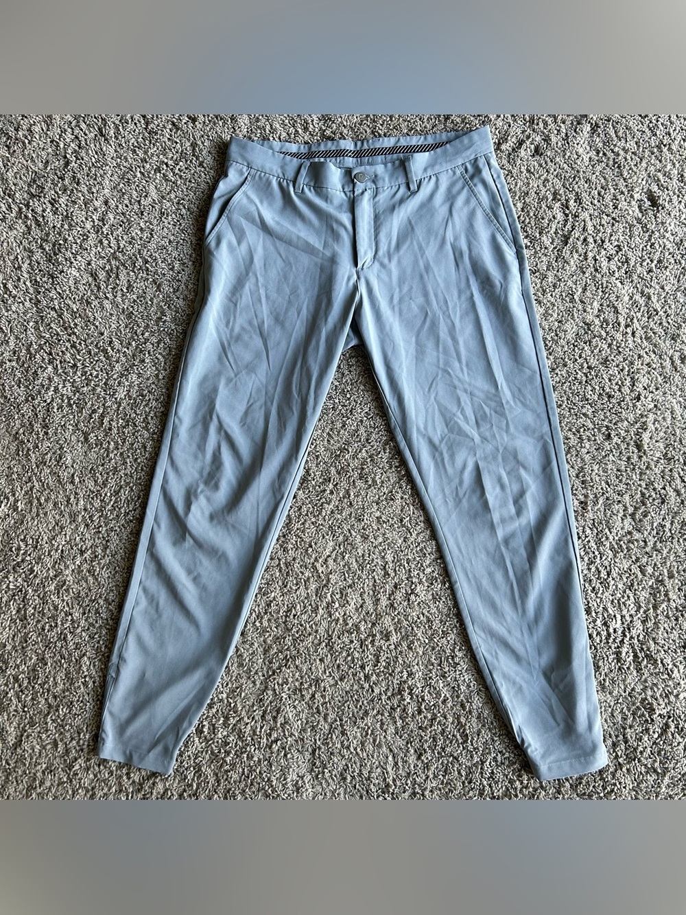 Primo Joggers Mens Regular 34x29 Gray Performance Buttom Zip Stretch Golf Pants